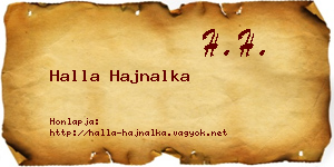 Halla Hajnalka névjegykártya